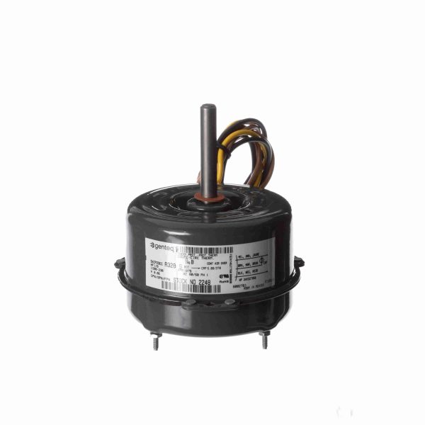 2248 - Genteq 1/8 HP Condenser Fan Motor, 1075 RPM, 208-230 Volts, 42 Frame, TEAO - 2248