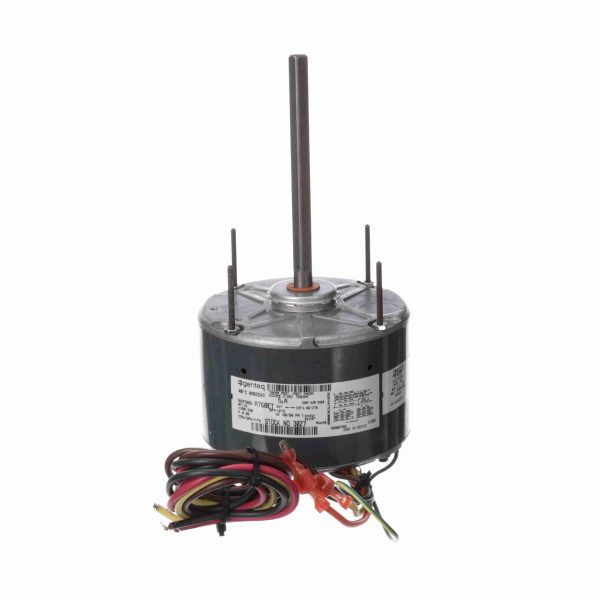 3027 - Genteq 1/6 HP Condenser Fan Motor, 1075 RPM, 2 Speed, 208-230 Volts, 48 Frame, Semi Enclosed - 3027