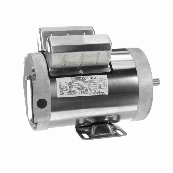 6439191253 - Leeson 1.50 HP Boat Hoist Duty Motor, 1 phase, 1800 RPM, 115/230 V, 56C Frame, TENV - 6439191253