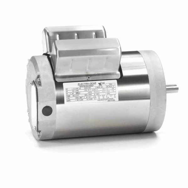 6439191263 - Leeson 1.50 HP Boat Hoist Duty Motor, 1 phase, 1800 RPM, 115/230 V, 56C Frame, TENV - 6439191263